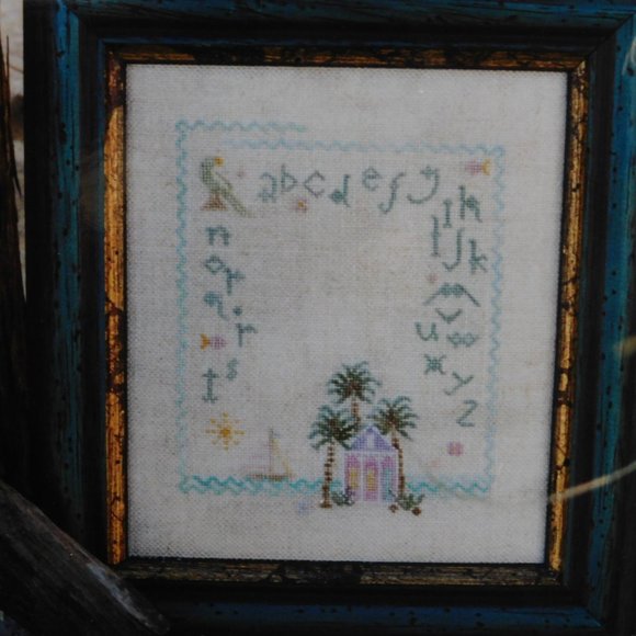 Brightneedle Key West Sampler cross stitch chart Duval Street pink house pattern - Picture 16 of 16